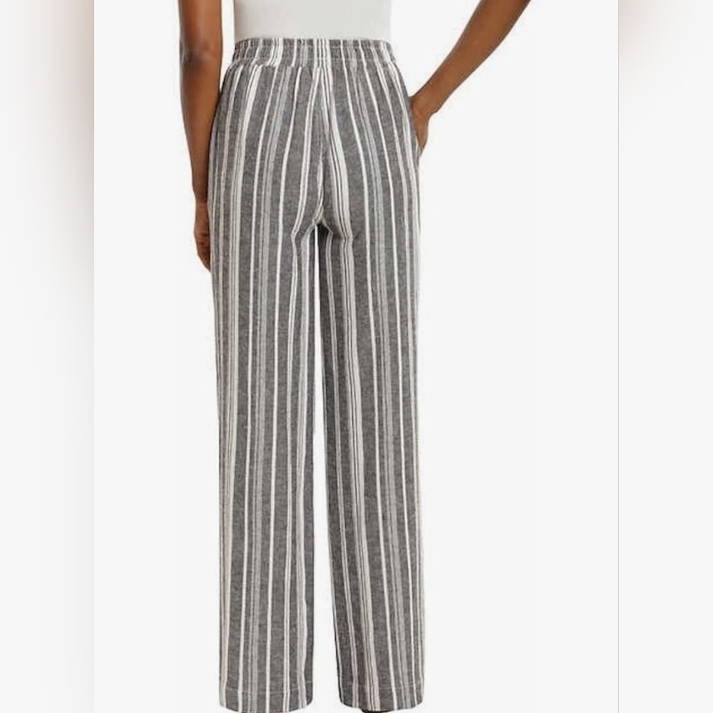 NWOT, Briggs, Women's Linen Blend Pant, Grey/White Stripe, Size: Medium - Picture 3 of 11
